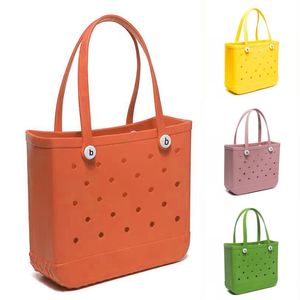 Sac de panier en plastique Bogg Bogg Silicone Silicone Multicolors Washable Summer Socched Organisateur Bogg Bogg Bage Sac grande capacité Été Voyage Ho04 DC4