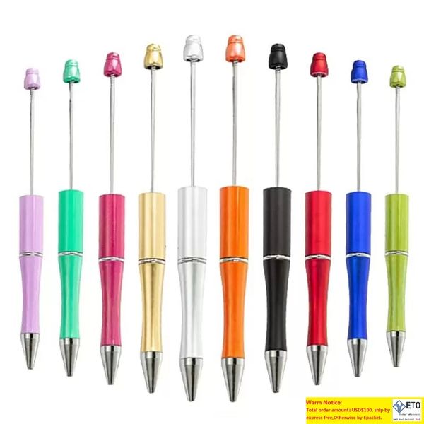 Stylo à perles en plastique, stylos à bille à perles pour enfants étudiants, cadeaux fournitures scolaires et de bureau, couleurs mélangées