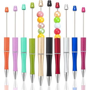 Plastic Beadable Pennen DIY Kralen toevoegen Pennen Aanpasbare Balpen met Schacht Zwarte Inkt Rollerball Pen voor Kinderen Studenten Presenteert Kantoor Klaslokaal Schoolbenodigdheden