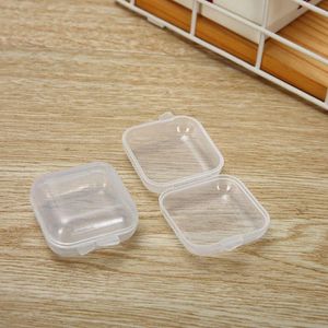 Conteneurs de stockage de perles en plastique Mini boîte carrée transparente étui vide avec couvercle pour bouchons d'oreilles matériel de bijoux ou tout autre petit artisanat Dlrjq