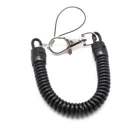 Пластиковый черный выдвижной брелок для ключей, пружинная спираль, растягивающаяся цепочка, брелок для мужчин и женщин, прозрачный брелок для ключей, телефон, анти-потерянный брелок301d