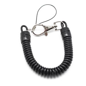 Plastique noir rétractable clé Ring Spring Spiral Stretch Chain Stretch Chainchain pour les hommes Femmes Clear Key Téléphone Anti Lost Keyring GIF 3082
