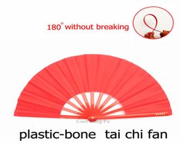 Éventail de tai chi en os en plastique, fan de kung fu, taiji senior, art martial chinois, fait un bruit fort et net lorsqu'il est ouvert 8814578