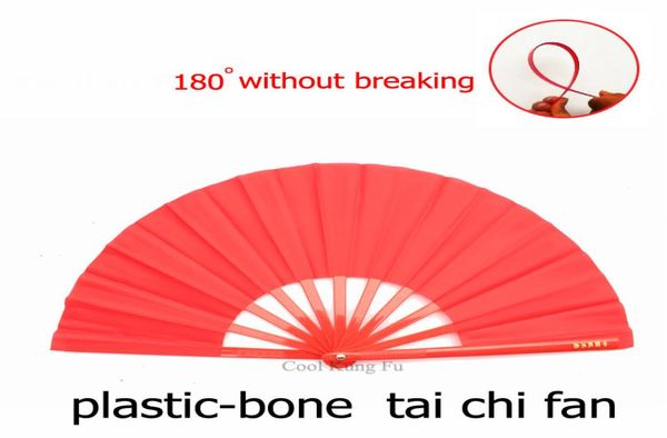 Éventail de tai chi en os en plastique, fan de kung fu, taiji senior, art martial chinois, fait un bruit fort et net lorsqu'il est ouvert 7951993