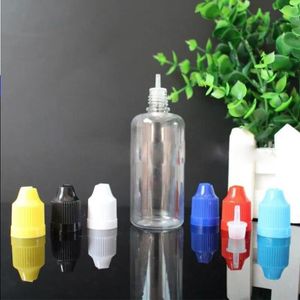 Bouteille en plastique 60 ml vide PET compte-gouttes Eliquid bouteilles avec bouchons à l'épreuve des enfants longue pointe mince pour E liquide eJuice Sipwv