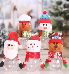 Plastic Candy Jar Kerstthema Kleine cadeauzakken Kandys Doos Cans Crafts Home Party Decorations For New Year Kids GiftsA295715334