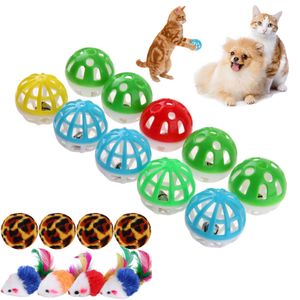 Chat en plastique chaton balles de jeu pour animaux de compagnie avec Jingle Bell Pounce hochet jouet en peluche chat jouet ensemble chat jouets interactif Mimi Pet Supply