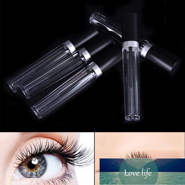 Flacon/bouteille/récipient de tube de mascara vide transparent en plastique avec capuchon noir pour eyelas