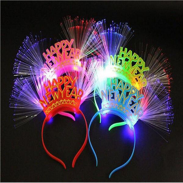 En plastique coloré bonne année électrique éclairer bande de cheveux rougeoyante enfants adultes jouets lumineux accessoires de fête cadeaux de Noël ZJ0622