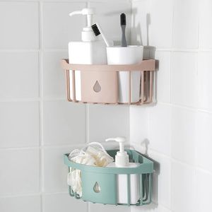 Plastic hoekopslagrek keuken organisator plank wastafel spons houder badkamer hoek toiletartikelen opberghouder