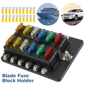 Plastic Cover 12 Ways Blade Fuse Block Doos Houder M5 Stud met LED-indicatielampje voor Auto Boat Marine