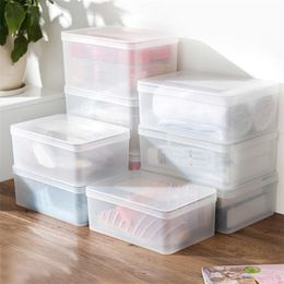 Plastic overdekte stacks Up kleding Locker Desktop Cosmetica ontvangen een Case Rechthoekige keukenwinkel Content Box 201022