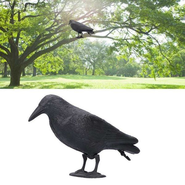 Señuelos de caza de cuervo de plástico, disuasión de aves de jardín, espantapájaros, ratones, Control de plagas, repelente de disuasión, decoración para Control de aves, negro L230620