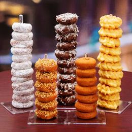 Plastic beignet mur bonbon biscuits dessert support gâteau support stand anniversaire fête favor