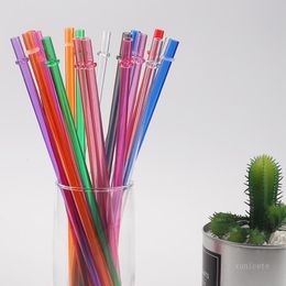 Pailles à boire en plastique pour jus, longue paille dure, matériau de qualité alimentaire, sûr, sain, durable, pour la maison, les fêtes, le jardin, T9I001285