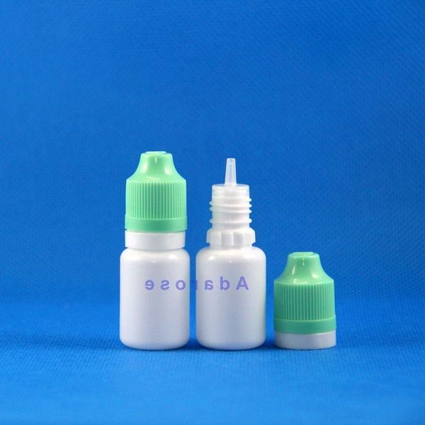 Frasco cuentagotas de plástico 10 ML LDPE BLANCO Opacidad Color Doble prueba Manipulación evidente Botellas seguras para niños 100 PCS Ewlrw