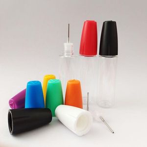 Flacons compte-gouttes en plastique avec embouts métalliques 10ML 15ML 20ML 30ML, bouteille à aiguille vide pour liquide PET, bouteille transparente, jus de vapeur Iloqp