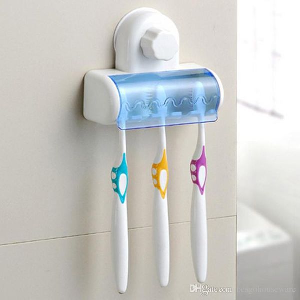 Porte-brosse à dents résistant à la poussière en plastique Salle de bains Cuisine Home Brosse à dents Porte-ventouse Porte-gobelet Assurez-vous Couple Couple Couple Porte-brosse à dents BH2118 ZX