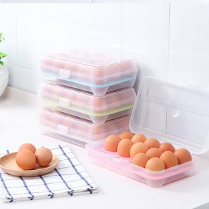 Boîte de rangement d'oeufs en plastique organisateur réfrigérateur stockage 15 oeufs organisateur bacs extérieur Portable conteneur stockage boîtes à oeufs livraison gratuite