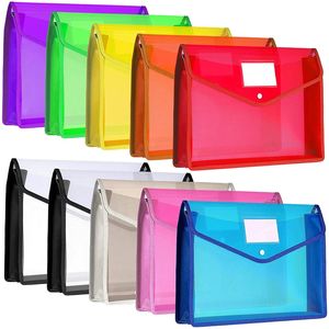 Plastic bestandsmap envelopextensiefap Wallet Opslagmappen met snapknop en pocket schoolkantoor huis