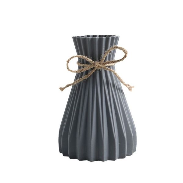 Vase à fleurs en plastique nordique blanc rose, Pot de fleur ondulation d'eau, décor de panier de maison pour la décoration florale