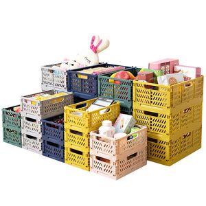 Plastic opvouwbare opbergmand keuken fruit speelgoed houder badkamer cosmetische container plank organisatoren thuis auto vouwen grote doos 0615