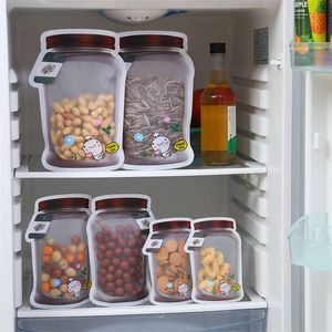 Plastic Food Storage Stand Up Bags Mason Jar Bottles Shape Zipper Mylar Smell Proof Pouch For Cookies Snack Peanut Sugar Candy Coffee Bean Powder Nuts Tea Packaging