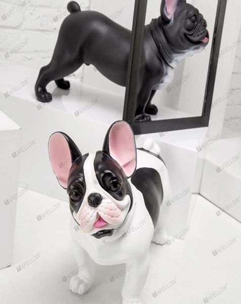 Mannequin de chien bouledogue français en plastique, pour affichage d'animaux de compagnie, couleur EMS, fabriqué à la main 4308465