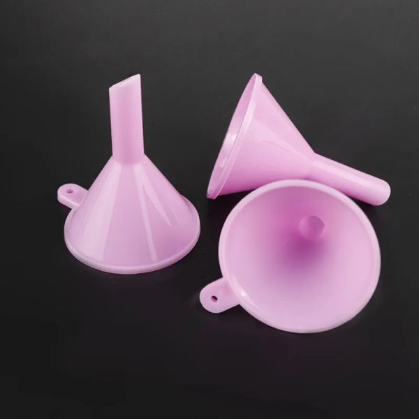 Entonnoir en plastique cuisine Mini Transparent petit parfum huile essentielle bouteille vide liquide Silicone rose bleu entonnoirs de remplissage outils de bar classique