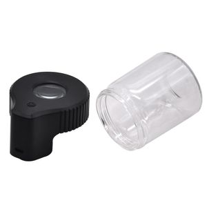 Roken Plastic Glass Light-Up LEIDENE Luchtdichte Proof Opslag Vergrootsvermelding Stash Jar View Container Vacuüm Seal Plastic Pil Box Case Flesfles