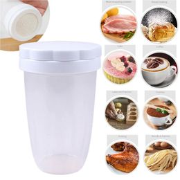 Plastic Handbediende Poeder Shaker Mesh Meel Bolt Zeef Handleiding Suiker Icing Shaker Bakken Shaker Zeef Diy Keuken tool