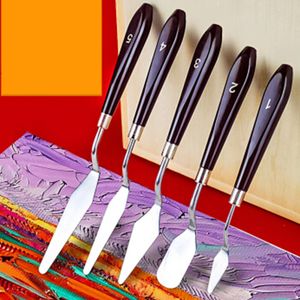 plastic handle color mixing knife, stainless steel oil painting, polypropylene water powder pigment picking knife