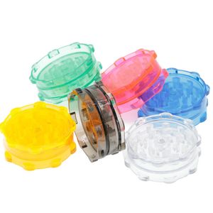 Plastic kruidmolen 65mm rokende slijpmachines voor rookmelders Pijp Acrylic Grinderes Twisty Glas stompe rookmachines Accessoires