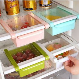 Cocina de plástico Refrigerador Estante de almacenamiento Refrigerador Congelador Estante Titular Cajón extraíble Organizador Ahorro de espacio DHL