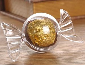 Boîtes à bonbons rondes en plastique en forme de bonbons, jolies boîtes à bonbons au chocolat, décoration de mariage, d'anniversaire, de réception-cadeau pour bébé, XB1