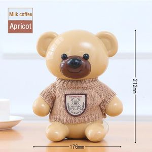 Plastic Money Safe Box Cartoon Pull Sweater Bear Electronic Piggy Bank Transparent Child Kid Coins Coins Lovely Christma présente 240402