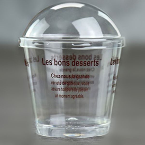 Taza de plástico para Mousse con cubiertas, pudín transparente, pastel, gelatina, postre, tazas transparentes para helado, paquete de alimentos, 180ML