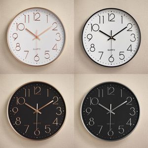 Relojes de pared silenciosos de plástico, reloj de escala Digital analógico de cuarzo para sala de estar a la moda, 12 pulgadas, 30cm