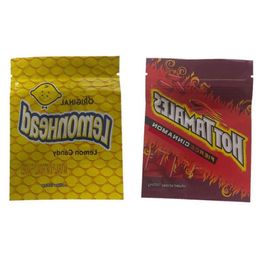 Sacs d'emballage en plastique Mylar citron original Lemonhead tamales chauds féroces ogives à mâcher une pochette MFgjl