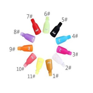 Clip de capuchon de trempage en plastique pour Nail Art, dissolvant de vernis Gel UV, pointes d'outils pour les doigts, 11 couleurs