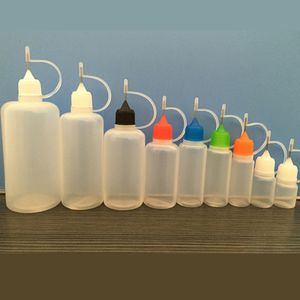 Bouteille à aiguille en plastique pour e-liquide avec capuchon coloré, fumée, 5 ml, 10 ml, 15 ml, 20 ml, 30 ml, volume vide, flacons compte-gouttes en PE translucide souple, accessoires de stockage pour cigarettes