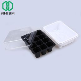 Macetas de viverías de plástico Kit de bandeja de semillas Planta Caja de cultivo hidropónico con tapa Jardín Home Sembradora Subvención de flores