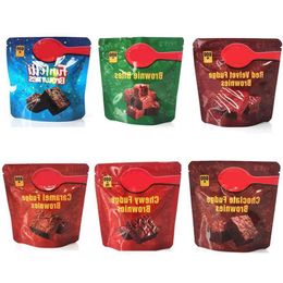 Bolsa de embalaje de plástico 600 mg chocolate masticable fudge brownies bolsas mylar paquete de embalaje resellable al por mayor Bagmc