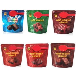 Plastic verpakkingszak 600 mg chocolade taaie fudge brownies zakken mylar hersluitbare verpakking groothandel Jlnde