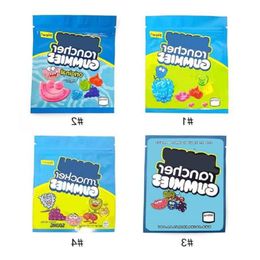 Sacs d'emballage en plastique Gummies Sours Bonbons artificiels Comestibles refermables 600 mg 500 mg Sac d'emballage Rxoxf