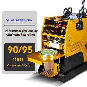 Plastic / Paper Cup Sealing Machine 300-400 Cups / Hour Electric Boba Bubble Milk Thee Koffie Smoothies Cup Sealer