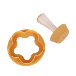 Plastic Gebak Tamper Taart Shell Mallen Cake Cutter Bloem/Ronde Deeg Cookie Cutter Set Cupcake Muffin Mold