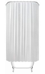 Rideau de douche imperméable en plastique PEVA 3d, rideau de salle de bain Transparent blanc clair, rideau de bain de luxe avec 12 crochets 1924679