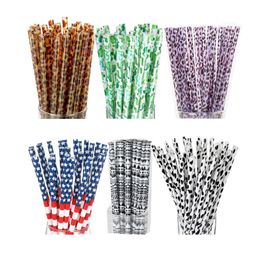 Paies de consommation d'alcool imprimées en plastique réutilisables 9 pouces Cactus léopard Daisy Camouflage America Flag Zebra Pattern7683701