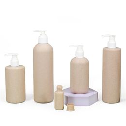 Kunststoff-Pumpflaschen, Weizenstroh-PET-Flasche, Nachfüllflaschen für Gesichtsreiniger, für die grundlegende Shampoo-Reinigung